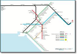 Athens train rail metro tram map