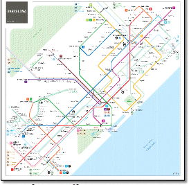 Barcelona Metro train rail map