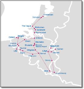 Belgium train rail map