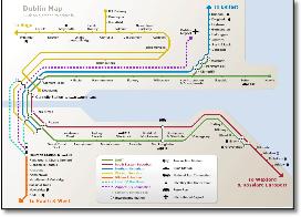 Dublin Ireland train rail map
