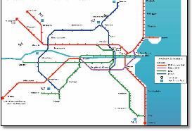 Dublin area rail train network map 