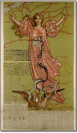 Gotthard Bahn 1900 map