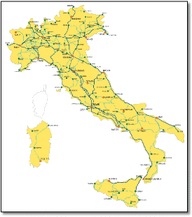 Italy train rail network map