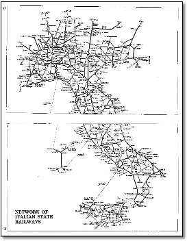 Italy train rail network map