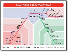 Ireland Dublin LUAS tram light rail map