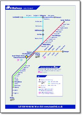 N Ireland translink map train rail