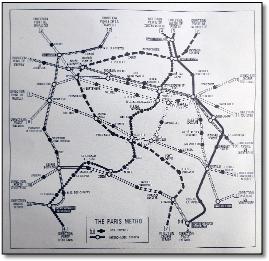 Paris Metro BR Euro map 1975