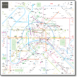 French Paris RER rail map