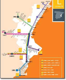Renfe train rail map