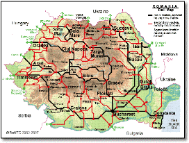 Romania train rail network map