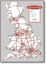 GB Rail map retro style curvy