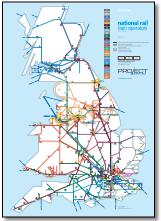 Great Britain train rail franchise map TOCs