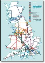 Great Britain train rail franchise map TOCs