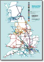 Great Britain train rail franchise map TOCs