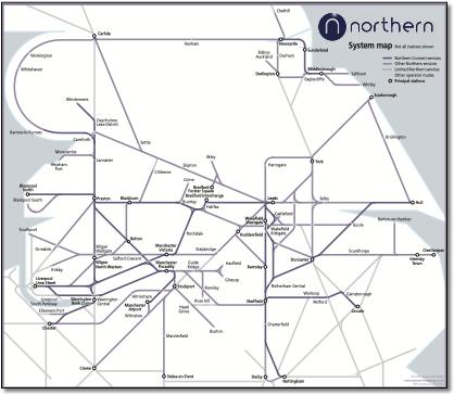 Northern train rail map