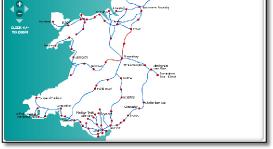 Arriva Trains Wales train rail network map