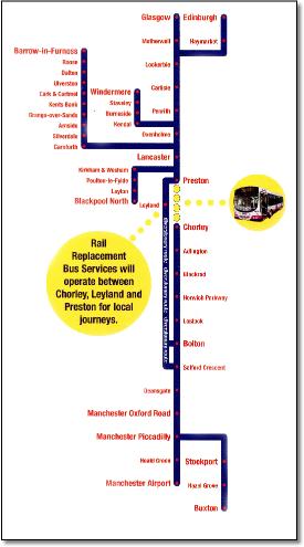 Chorley closure diversion map