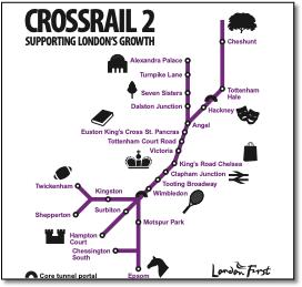 Crossrail 2 train rail map