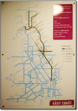East Coast train rail map