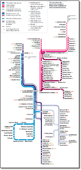 Thameslink First Capital Connect train / rail network map