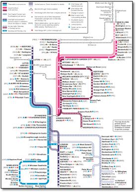 Thameslink First Capital Connect train / rail network map