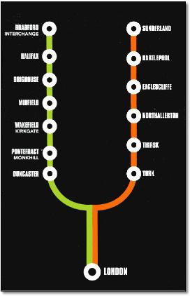 Grand Central trains rail map