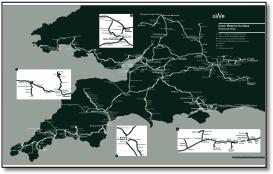 GWR Great Western Railway rail train map