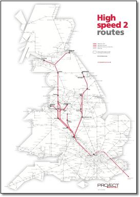 High speed 2 train rail map