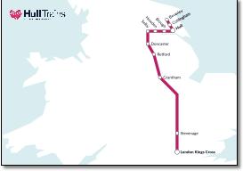 Hull trains rail map Hull Trains RouteMap