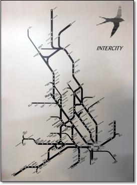 InterCity train rail map