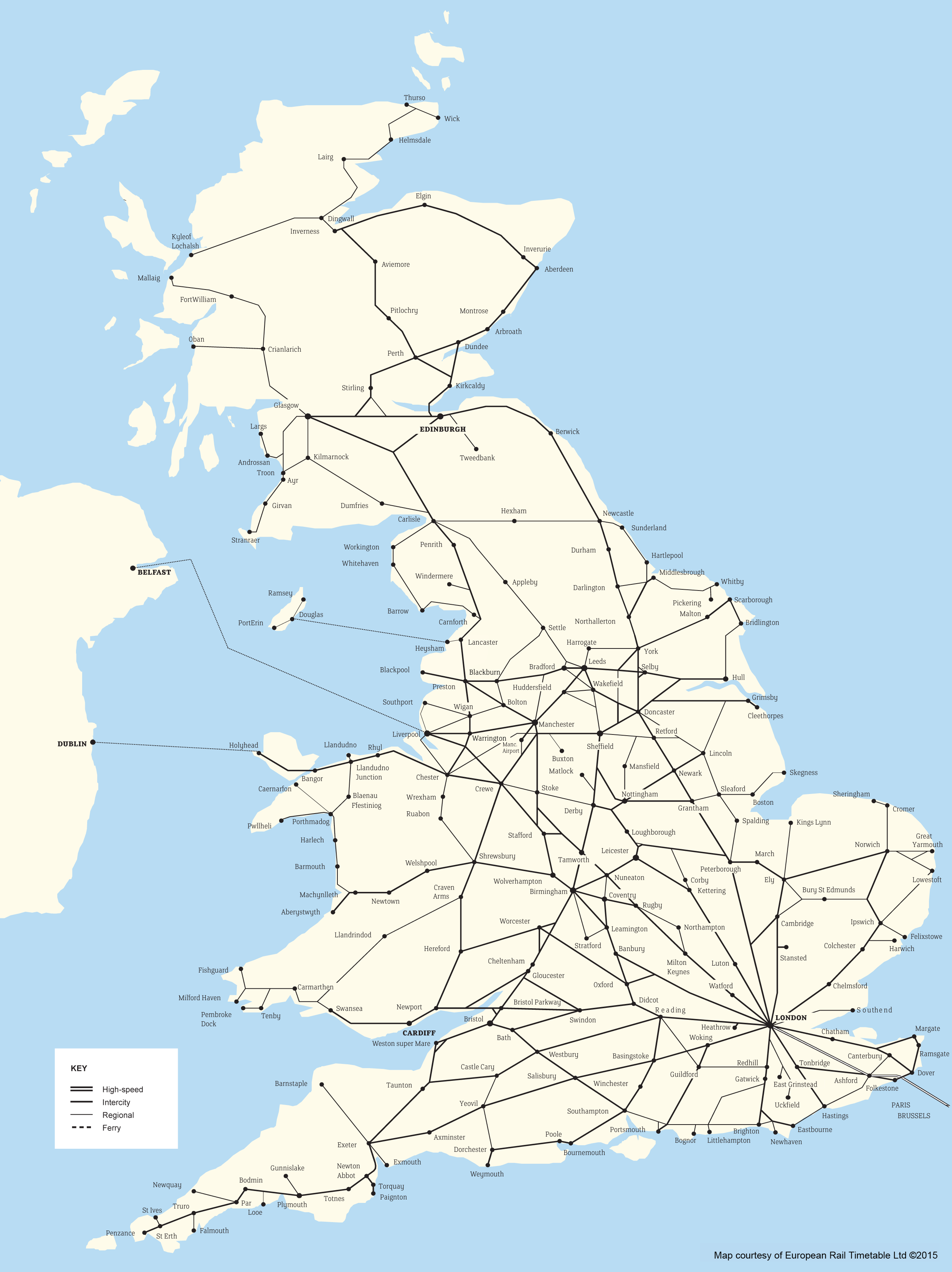 Rail Map Of England And Wales - United States Map