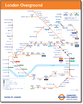 London Overground train rail map