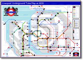 Liverpool Underground rail train maptrain map