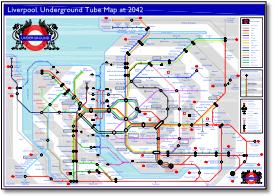 Liverpool Underground rail train maptrain map