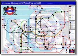 Liverpool Underground rail train maptrain map