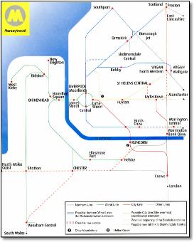 Mersey Travel Merseyrail rail train map