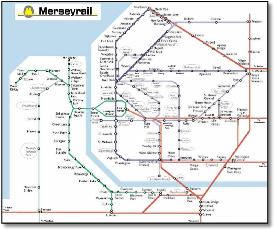Mersey Travel Merseyrail rail train map
