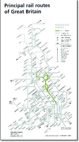 Midland Mainline train rail map