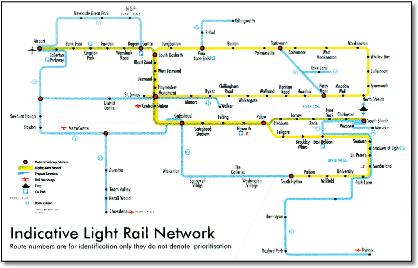 Nexus Newcastle Metro light rail map