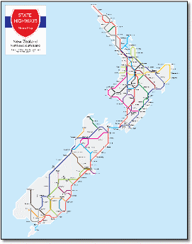 New Zealand schematic road map