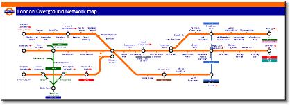 London Overground train rail map