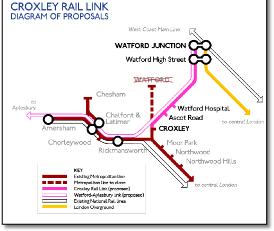Croxley train rail link map