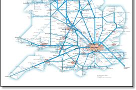 Grreat Britain passenger rail network map