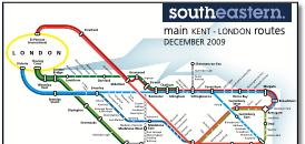 SouthEastern rail train map Javelin