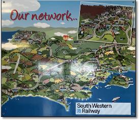 South West Trains rail map SWR illustrated map
