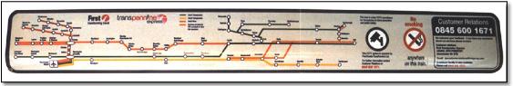 TransPennine Express rail / train network map