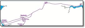 TransPennine Express rail / train network map