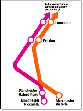 TransPennine Express rail / train network map