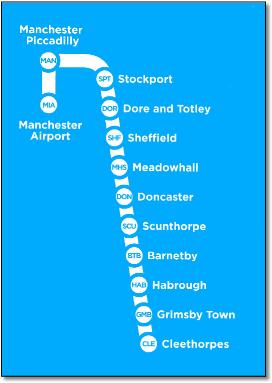 TransPennine Express TPX tmtbl map rail / train network map