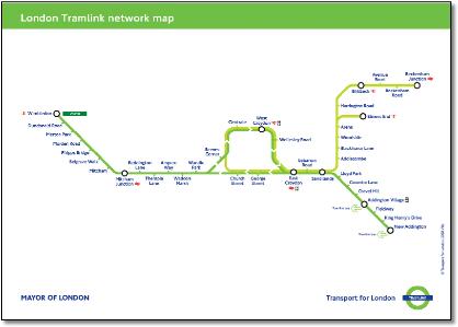 Croydon Tramlink map